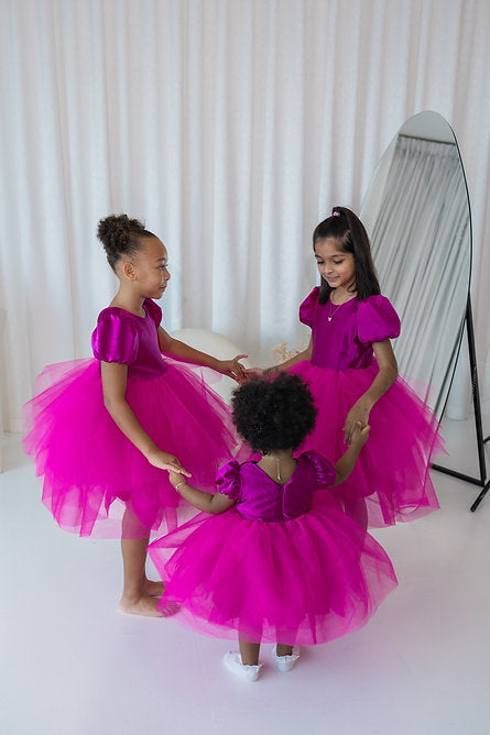 Pink Puff Sleeve Tulle