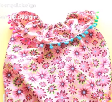 Baby Romper Ruffle Neck Pattern 6-9 Months