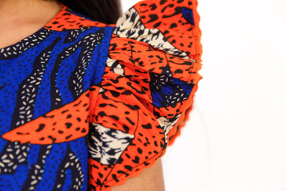 Ehzeh Dress with Ruffled Sleeves