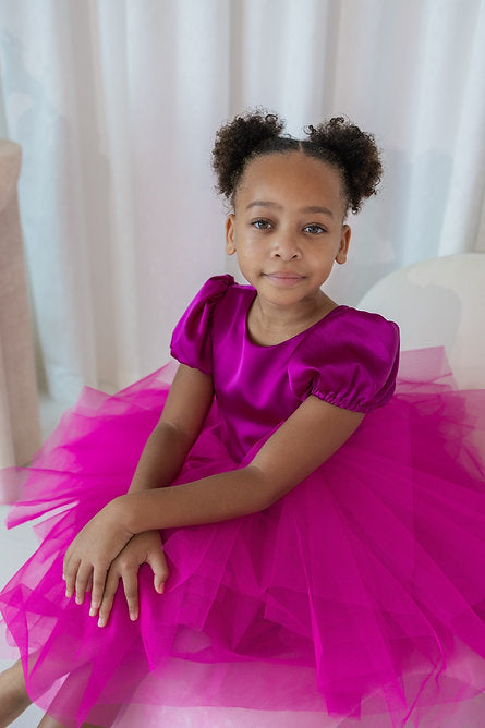 Pink Puff Sleeve Tulle