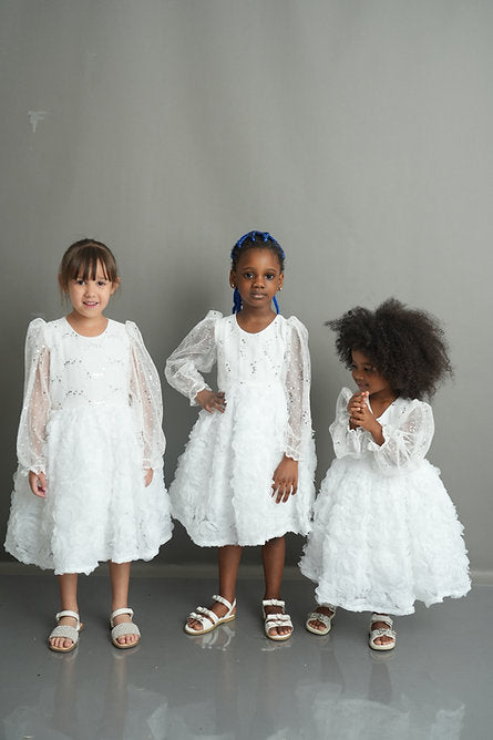 Cecilia white long sleeve dress