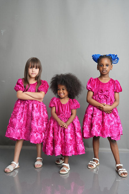 Bella pink rose dress