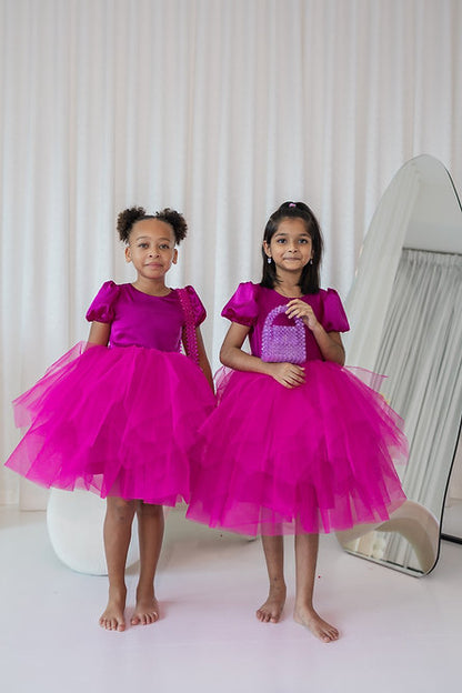 Pink Puff Sleeve Tulle