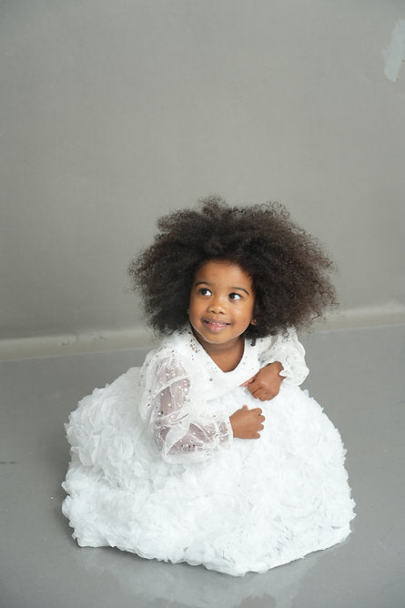 Cecilia white long sleeve dress