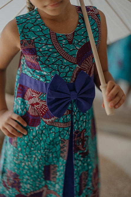 Turquoise Blue Butterfly A-Line Dress