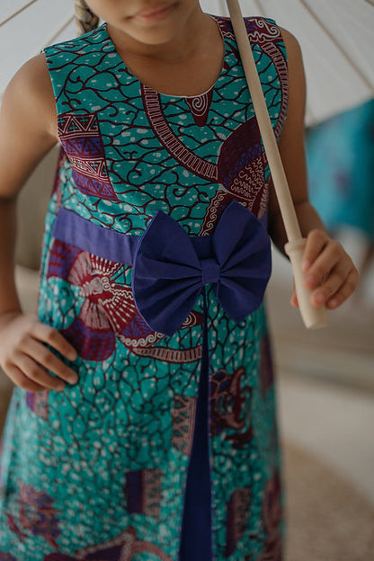 Turquoise Blue Butterfly A-Line Dress