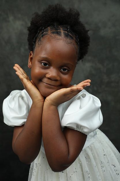 Princess play white puff sleeve dress