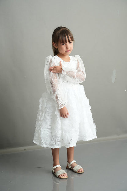 Cecilia white long sleeve dress