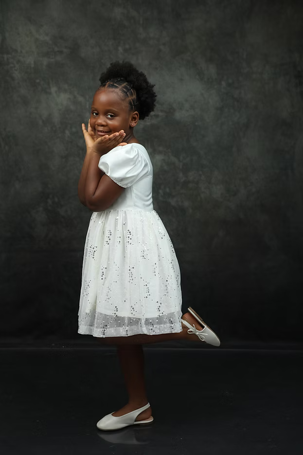 Princess play white puff sleeve dress