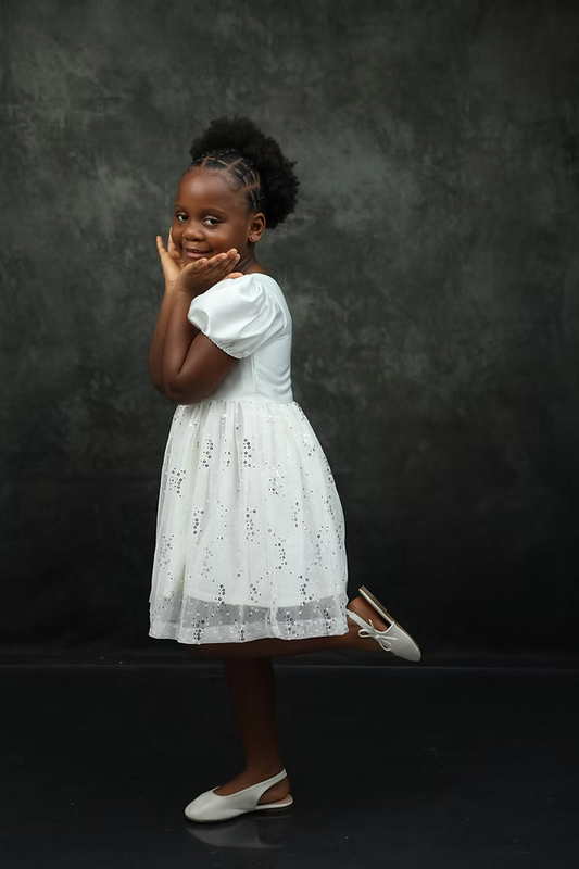 Princess play white puff sleeve dress
