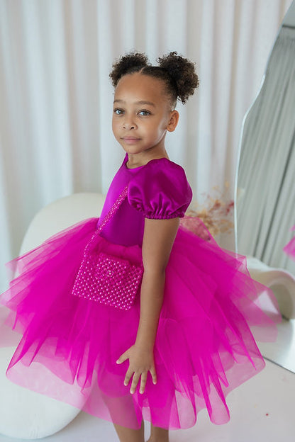 Pink Puff Sleeve Tulle