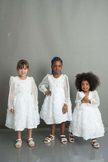Cecilia white long sleeve dress