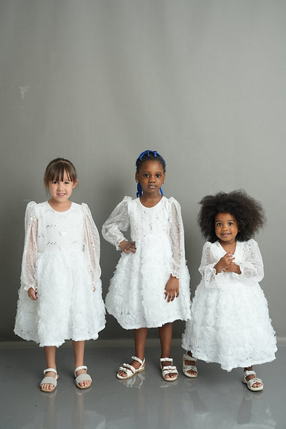 Cecilia white long sleeve dress