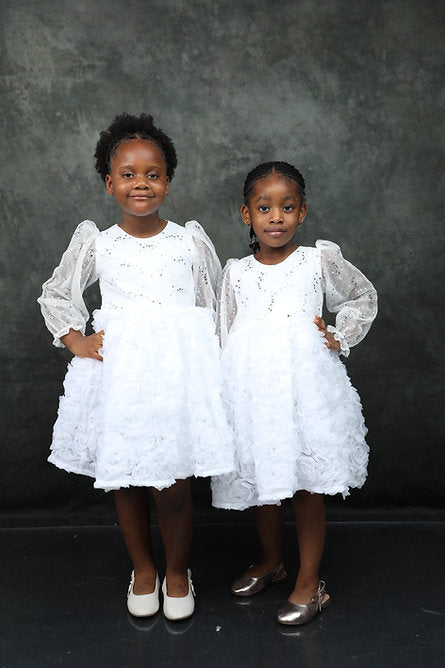 Cecilia white long sleeve dress