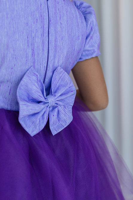 Purple Puff Sleeve Dress