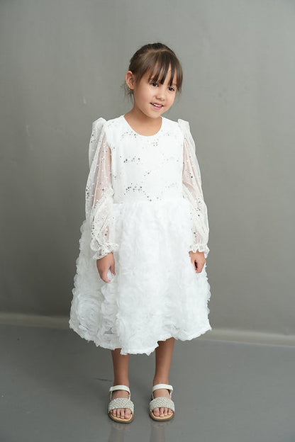 Cecilia white long sleeve dress