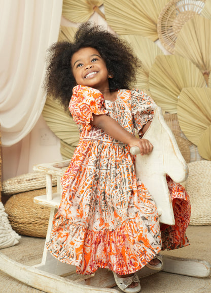 Batik Orange Dress